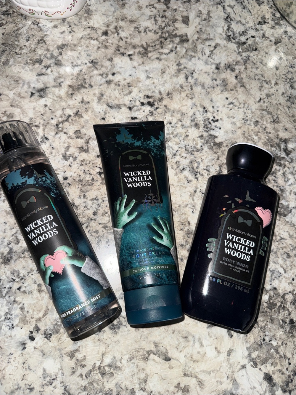 Bath & Body Works Wicked Vanilla Woods 3-Piece Set - Black/Teal